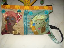 BORSA ETNICA IN COTONE CON TRACOLLA