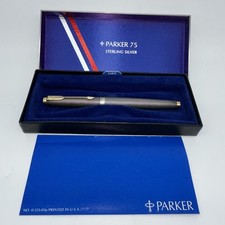 Penna stilografica Parker oro 14 carati 585 75 Cisele argento sterling 925 F con inchiostro di riserva