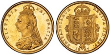 GRAN BRETAGNA Vittoria 1887 AV Mezza Sovrana. PCGS MS64 S-3869; Marsh 478F