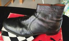 Scarponcini uomo in vera pelle d'agnello colore nero taglia 44 interno imbottito