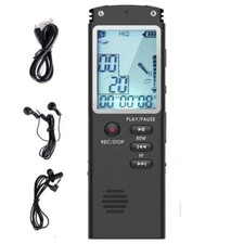 REGISTRATORE VOCALE DIGITALE PORTATILE LETTORE MP3 WAV USB AUDIO 8GB Q-LC503