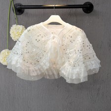 Girls Beaded Lace Flounce Coat