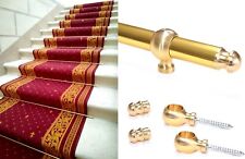 Tubo Bacchetta per Passatoie Scale in Alluminio con Occhioli e Tappi - Oro