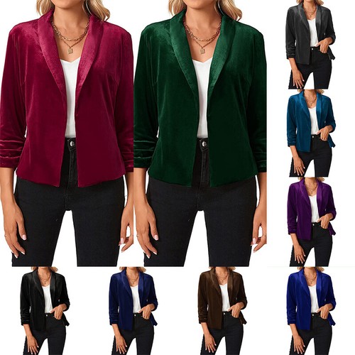 Blazer donna velluto manica