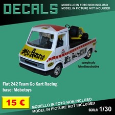 DECALS repro Fiat 242 Racing Team Kart 1/30 1 30 24 Mebetoys Mattel Hot Wheels