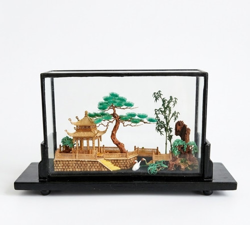 Diorama cinese sughero vintage - sughero,