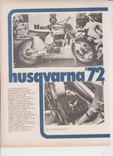 advertising NEWS  MOTO HUSQVARNA CR 125/250/400 1972-VINTAGE MX MOTOCROSS EPOCA
