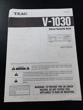 ISTRUZIONI / MANUALE ORIGINALE TEAC V-1030 STEREO CASSETTE DECK