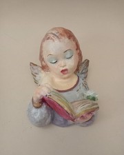 ANGELO putto GESSO libro VINTAGE angioletto STATUINA appendere ANTICO