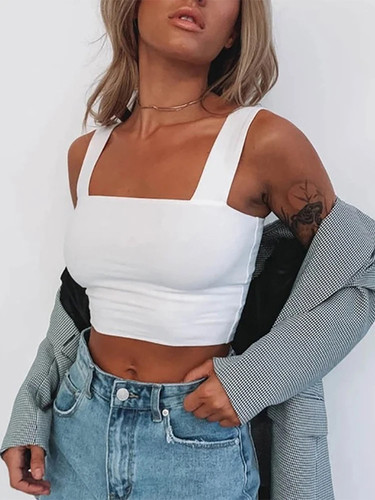 Top corto canotta - top,
