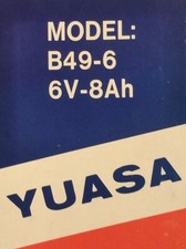 BATTERIA YUASA B496 6v 8Ah