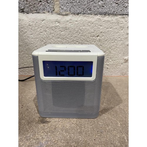 Red alarm clock radio digital - red,