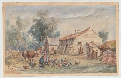 Acquerello siglato datato 1876 - acquerello,