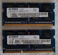 2 Pezzi RAM ELPIDA DDR3 2GB (4GB totali) 2RX8 PC3 10600S 9-10-F1