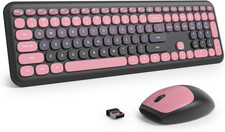 Combo Tastiera E Mouse Wireless Colorato,Tastiera Retro per Macchina Da Scrivere