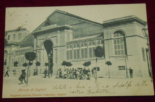 Cartolina mercato cagliari - cartolina, di