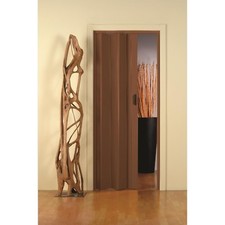 PORTE PORTA A SOFFIETTO 83x214 CM SCORREVOLE IN PVC DA INTERNO COLOR NOCE PASTEL