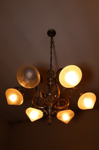 Lampadario vintage vetro - lampadario,