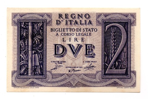Italia banconota 2 lire - italia,