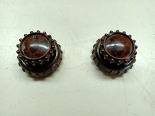 x2 MANOPOLE Usate Ricambio Vintage Originali RADIO D'EPOCA Valvole COME IN FOTO