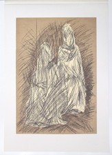 Mario Ceroli Ritratto in un interno Litografia formato 52 x 37 cm. Seat 1984