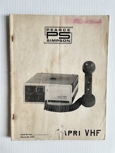 Pearce simpson capri - pearce, vhf