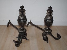 COPPIA ALARI IN FERRO BATTUTO