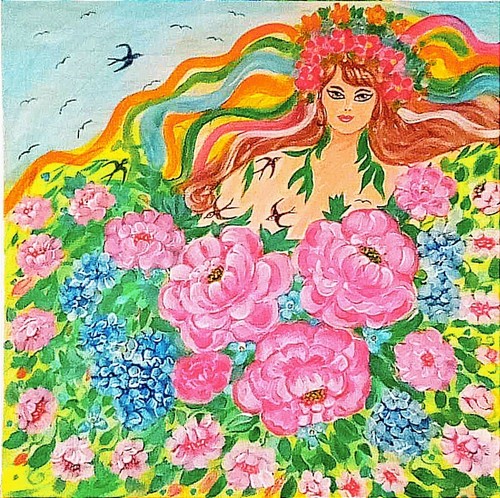 Primavera fiorita dipinto - primavera, fiorita.dipinto