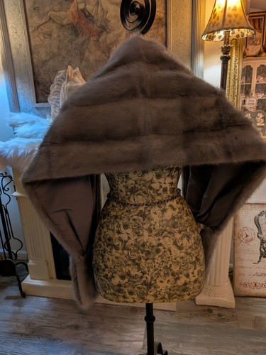 Elegante stola visone grigio - visone,
