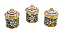 SET BARATTOLI SALE ZUCCHERO CAFFE' IN CERAMICA BAROCCO ART 8