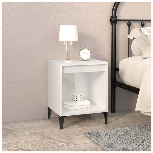 Comodino bianco lucido - bianco,