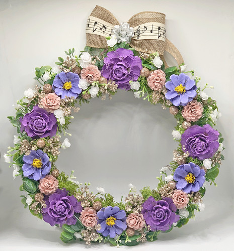 Ghirlanda fiori pigne - fiori,