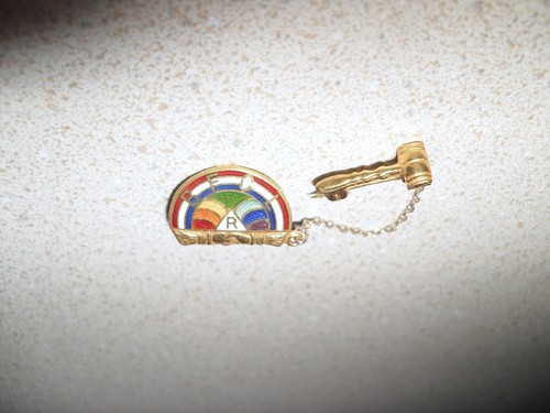 Vintage spilla smaltata oro - spilla,
