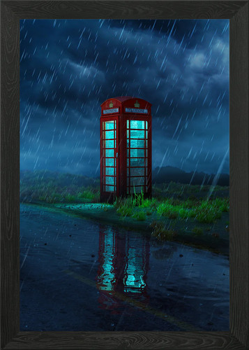 Cabina telefonica inglese con