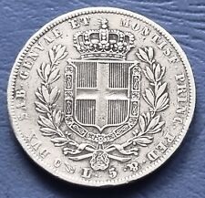 MONETA COIN MONNAIE REGNO DI SARDEGNA CARLO ALBERTO DI SAVOIA 5 LIRE 1837 GENOVA