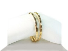 Coppia Braccialetti Texture Bambù Oro Bambino Ragazza Ragazzo Teen Qualità Gold Filled 1/20 14K