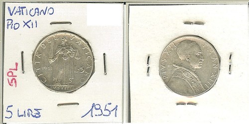 Vaticano pio xii 5 - -, lire