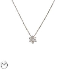 Collana in oro bianco 18 Kt 750 fiore diamanti -257/VV-