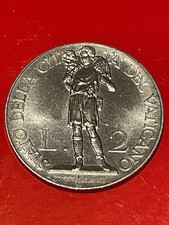VATICAN 2 Lire Coin 1937 POPE