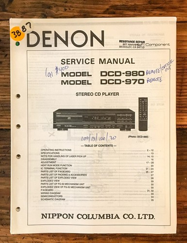 Denon dcd 970 - dcd-980, lettore