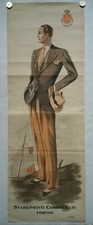STABILIMENTI CONSORZIATI TORINO manifesto pubblicitario moda maschile anni '30 