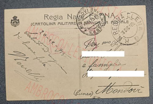 Cartolina postale regia nave - postale,