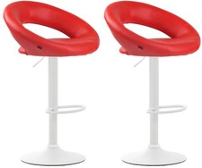 Set di 2 sgabelli da bar Olinda in finta pelle rosso,bianco 320286 