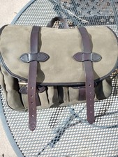Borsa da viaggio Filson Style 242 in pelle verde lontra vintage USA