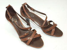 Scarpe sandali donna Tod's taglia 7 Europa 37,5 marrone senza dita Made in Italy S9360