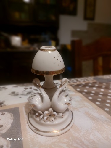 Portacandele cigno capodimonte - portacandele,