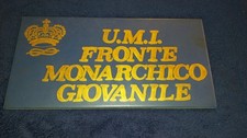U.M.I Unione Monarchica Targa Fronte Giovanile In Ceramica Reali d'Italia Savoia