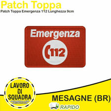 Patch Toppa Emergenza 112 Soccorso Ambulanza Salute Italy Ricamo Termoadesiva