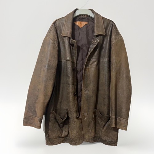 Vintage uomo pelle cappotto - pelle,