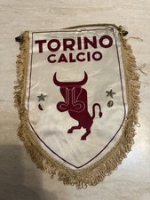 Rarissimo gagliardetto Torino calcio anni 70 con 2 spille 32 cm da collezione